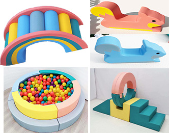 Option 3: Ball Pit + Rainbow Arch + Stairs with Loop. Includes both Squirrel Climbers.