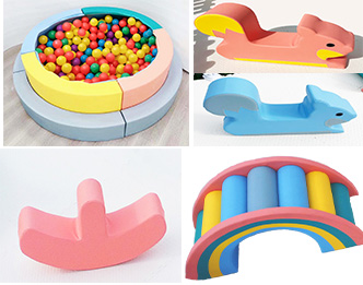 Option 3: Ball Pit + Rainbow Arch. Includes both Squirrel Climbers and Moon Rocker.