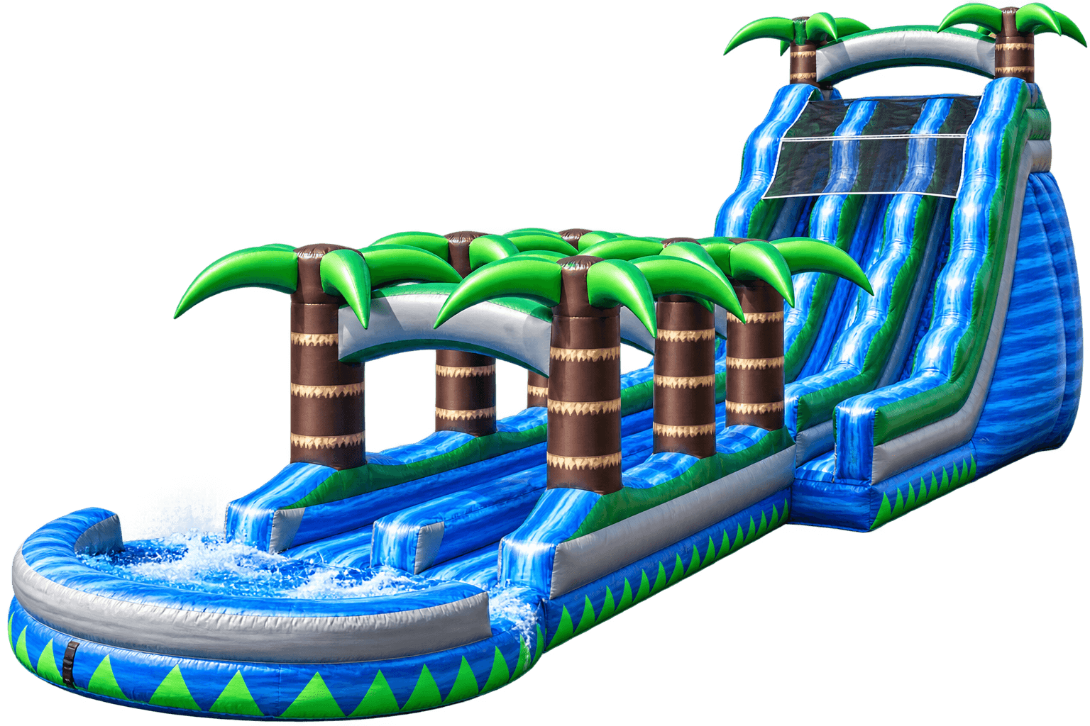Tropical Back-Entry Dual Slip Slide with Pool (20')