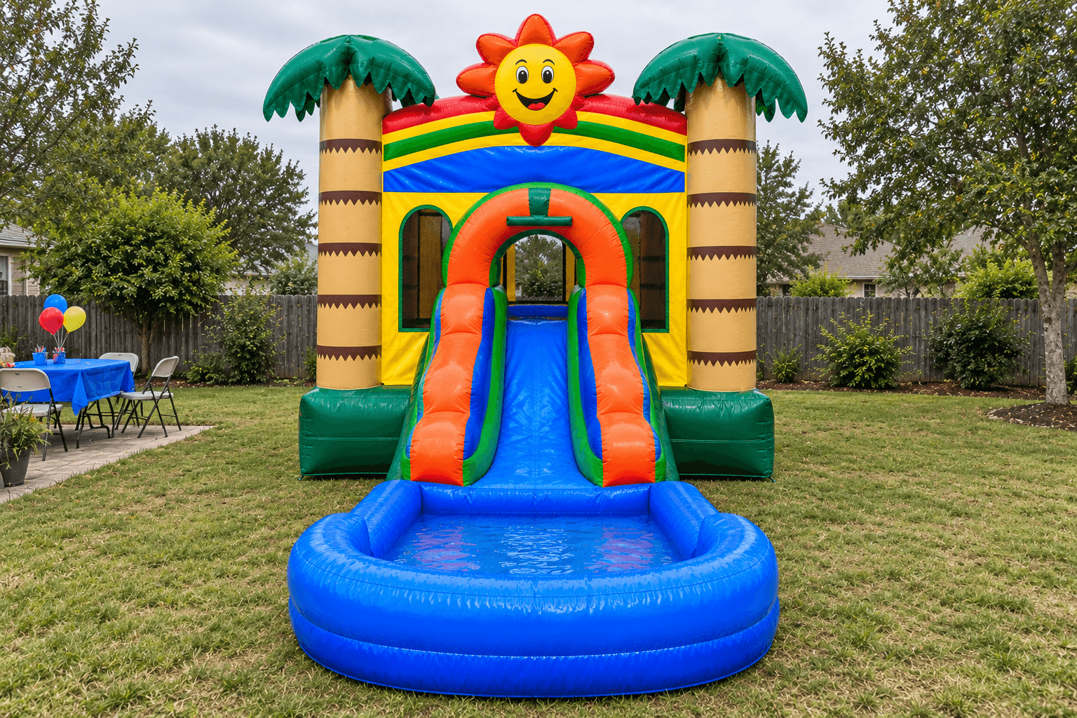 Tropical Getaway Bounce House & Slide with Pool