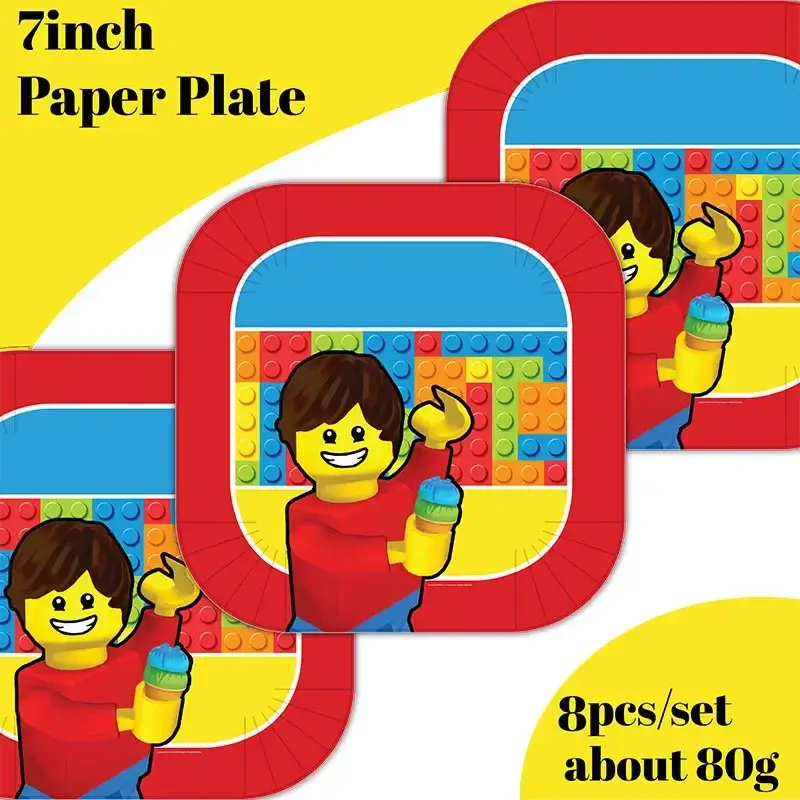 Building Blocks  Happy Birthday Banner Party Decor