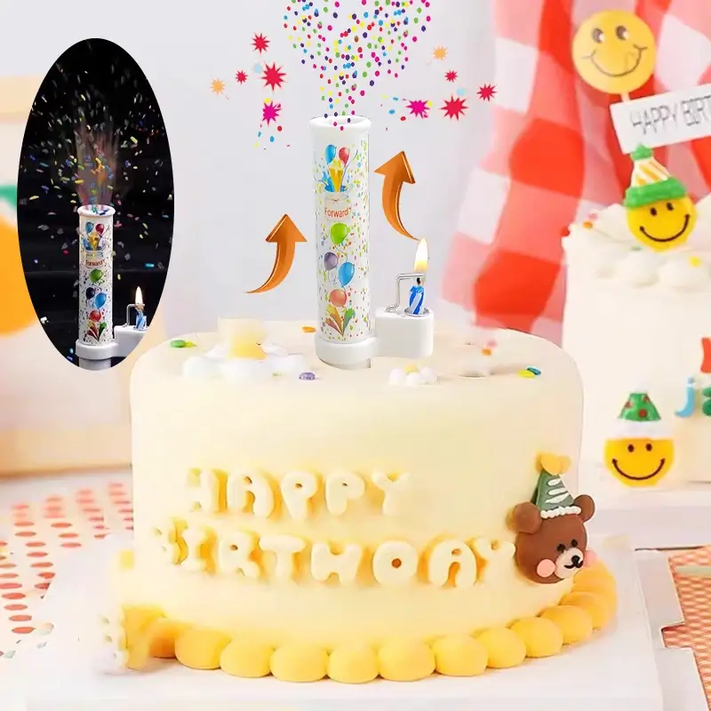 Surprise Candles Happy Birthday Cake Decorated Can