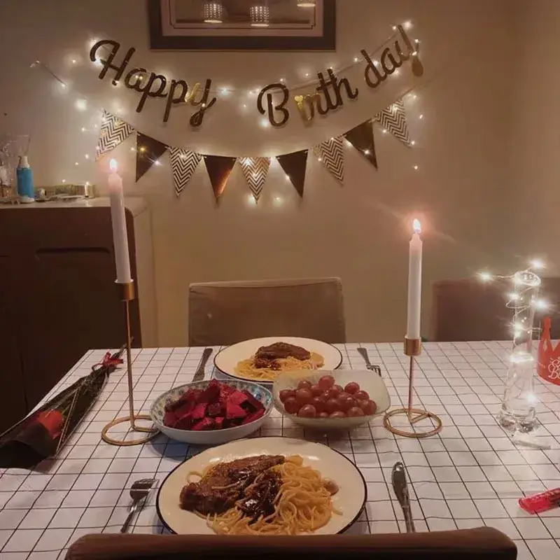 Multi Themes DIY Colored Lights Happy Birthday Ban