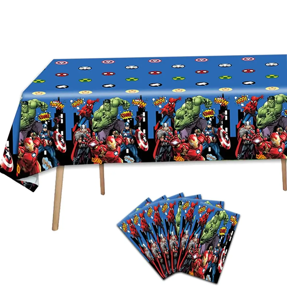 TThe Hero Squad Tablecloth Decorations Superhero T