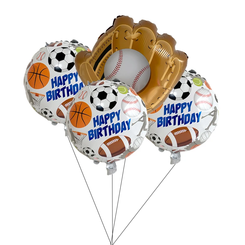 4pcs/set baseball Balloons for Happy Birthday Part