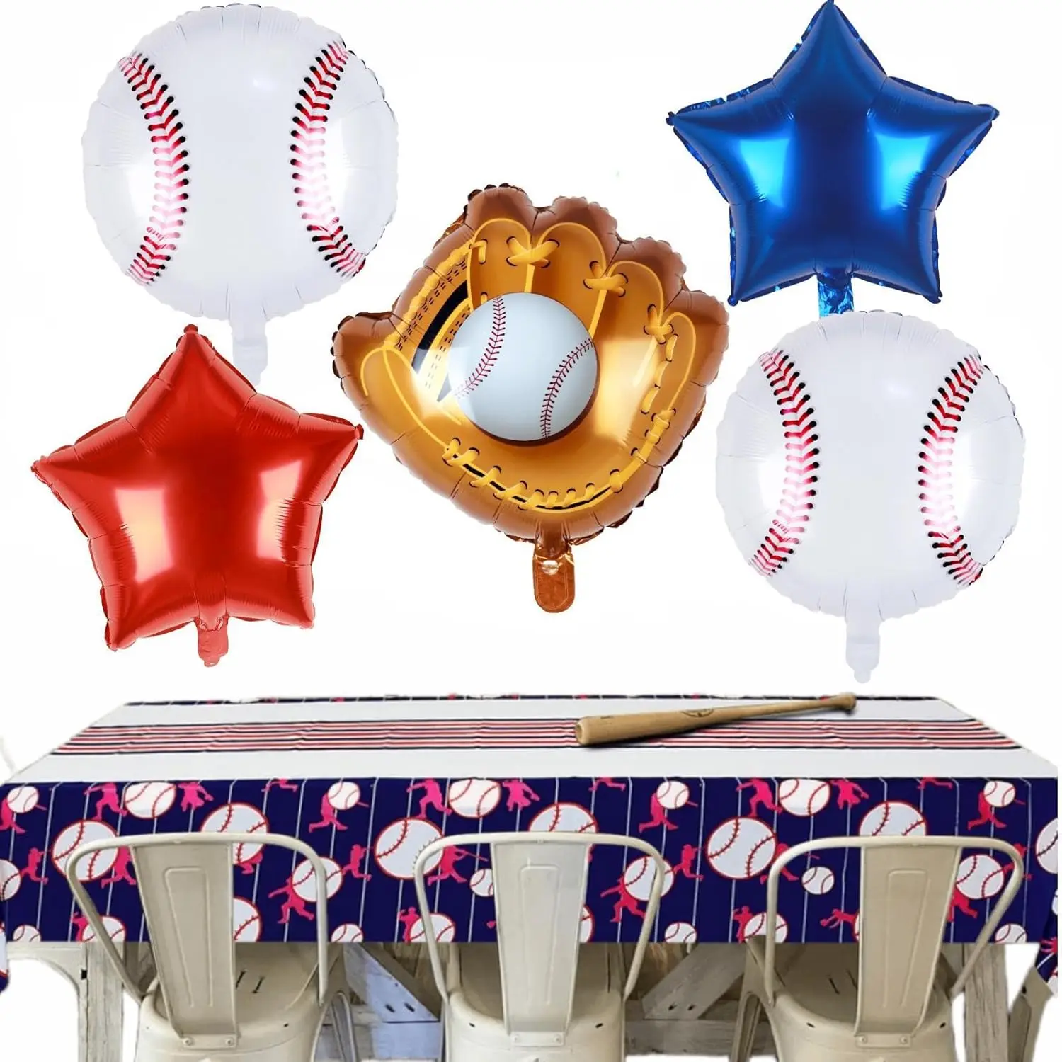 Baseball Balloon Party Decoration Navy Blue Alumin