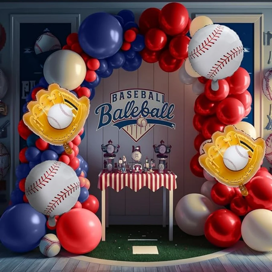 113-Piece Baseball-Themed Balloon Set for Birthday