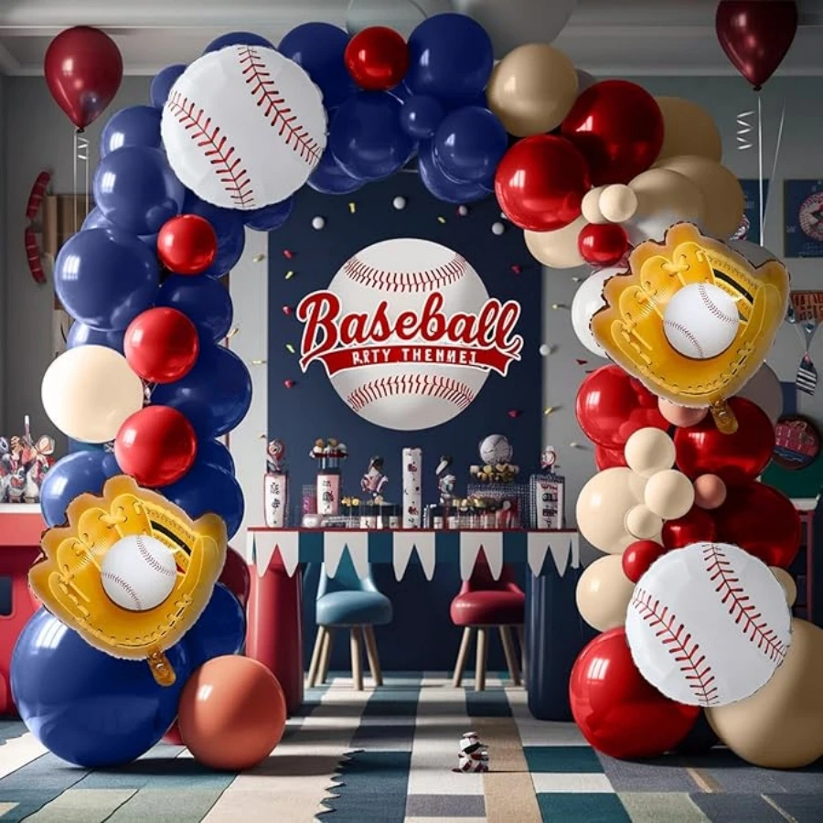 113-Piece Baseball-Themed Balloon Set for Birthday