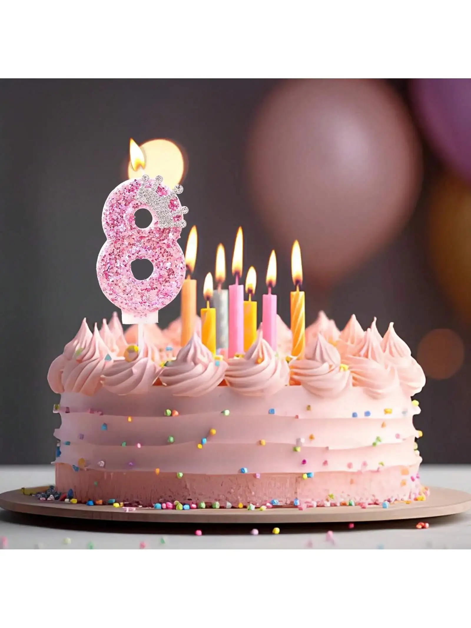 Cake Numeral Candles ，Birthday Candle  pink Colour