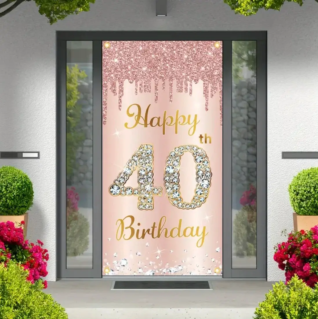 Happy Birthday Theme Party Decor Door Cover 18th 2