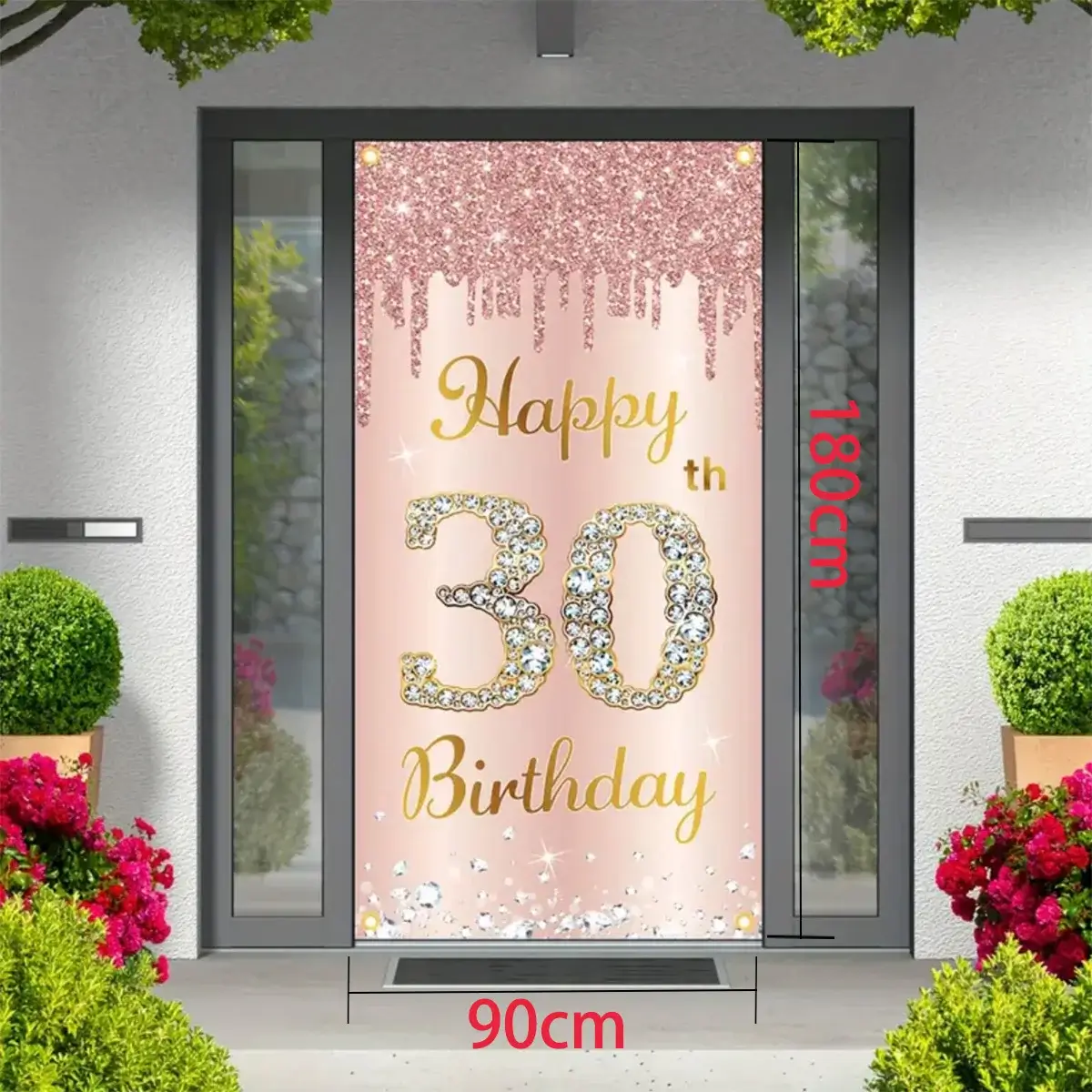 Happy Birthday Theme Party Decor Door Cover 18th 2