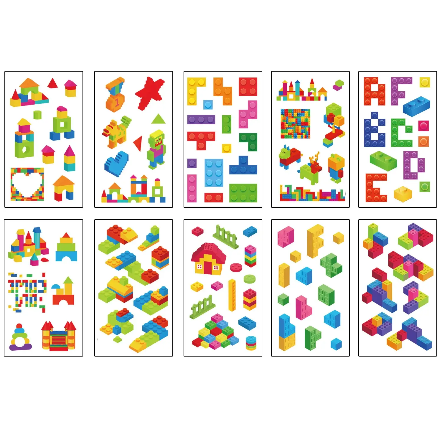 Building Block Temporary Tattoo Birthday Party Sup