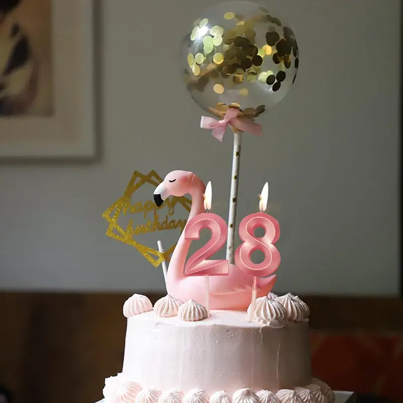 1pc 0-9 Number Birthday Candles Pink Blue Extended