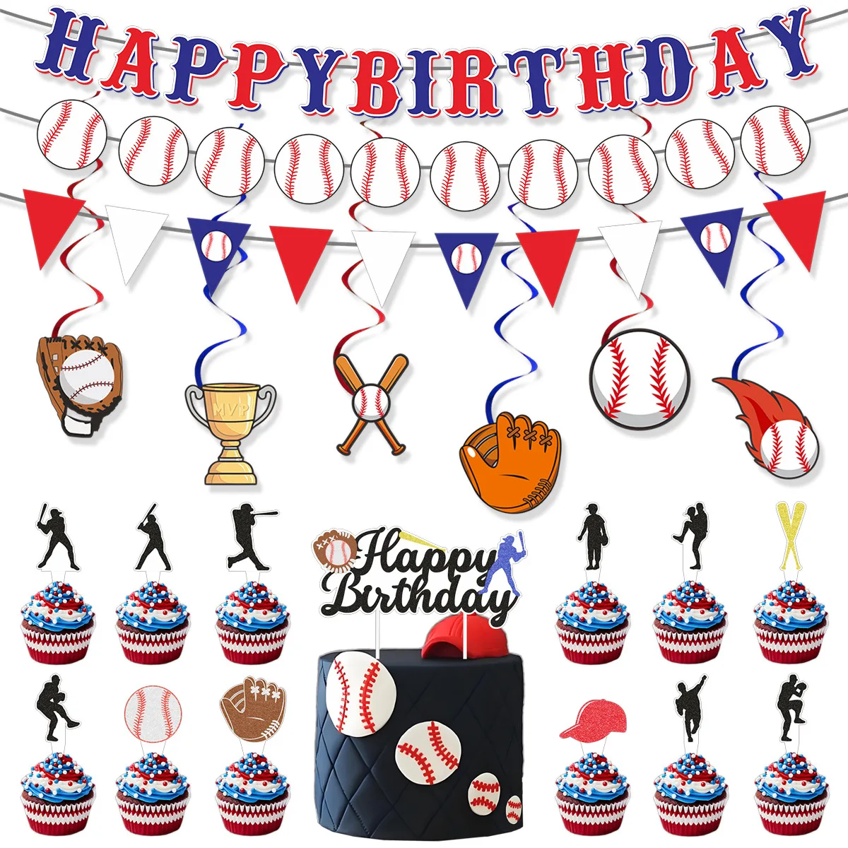 Baseball Themed Birthday Party Decorations Set Let