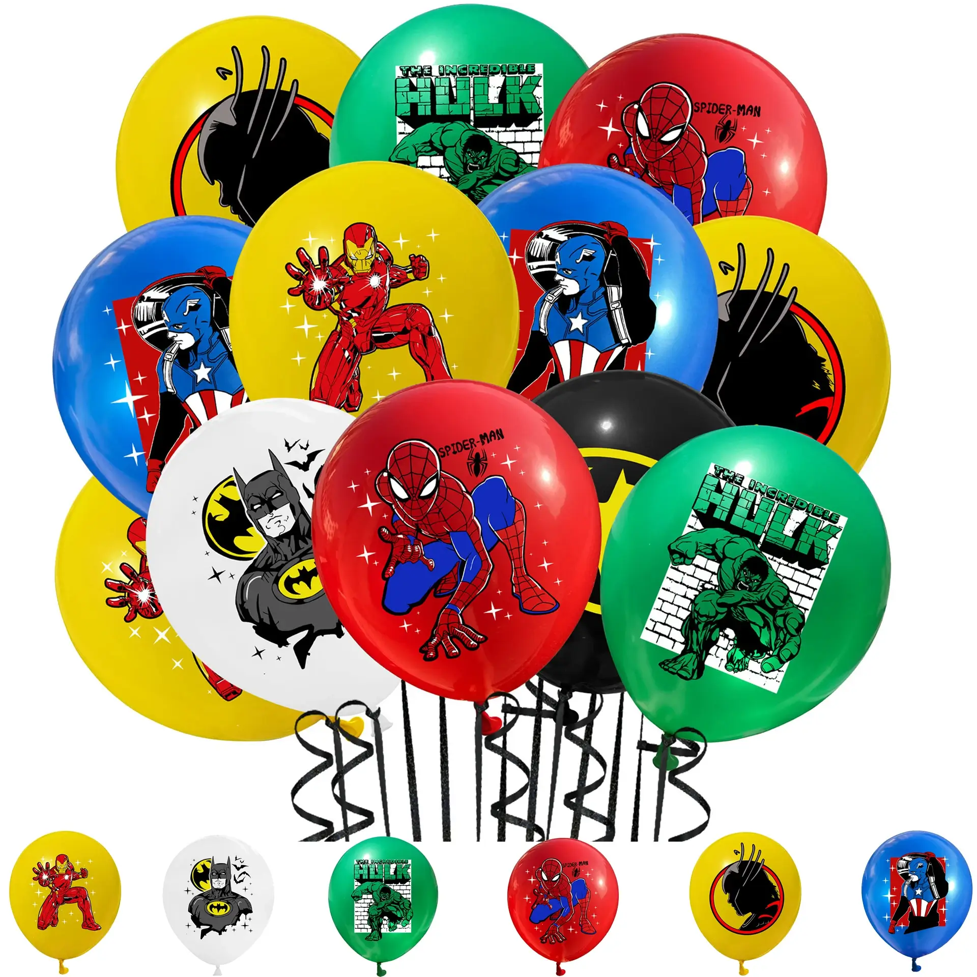 18pc 12inch Superhero Theme Party Balloons The Her