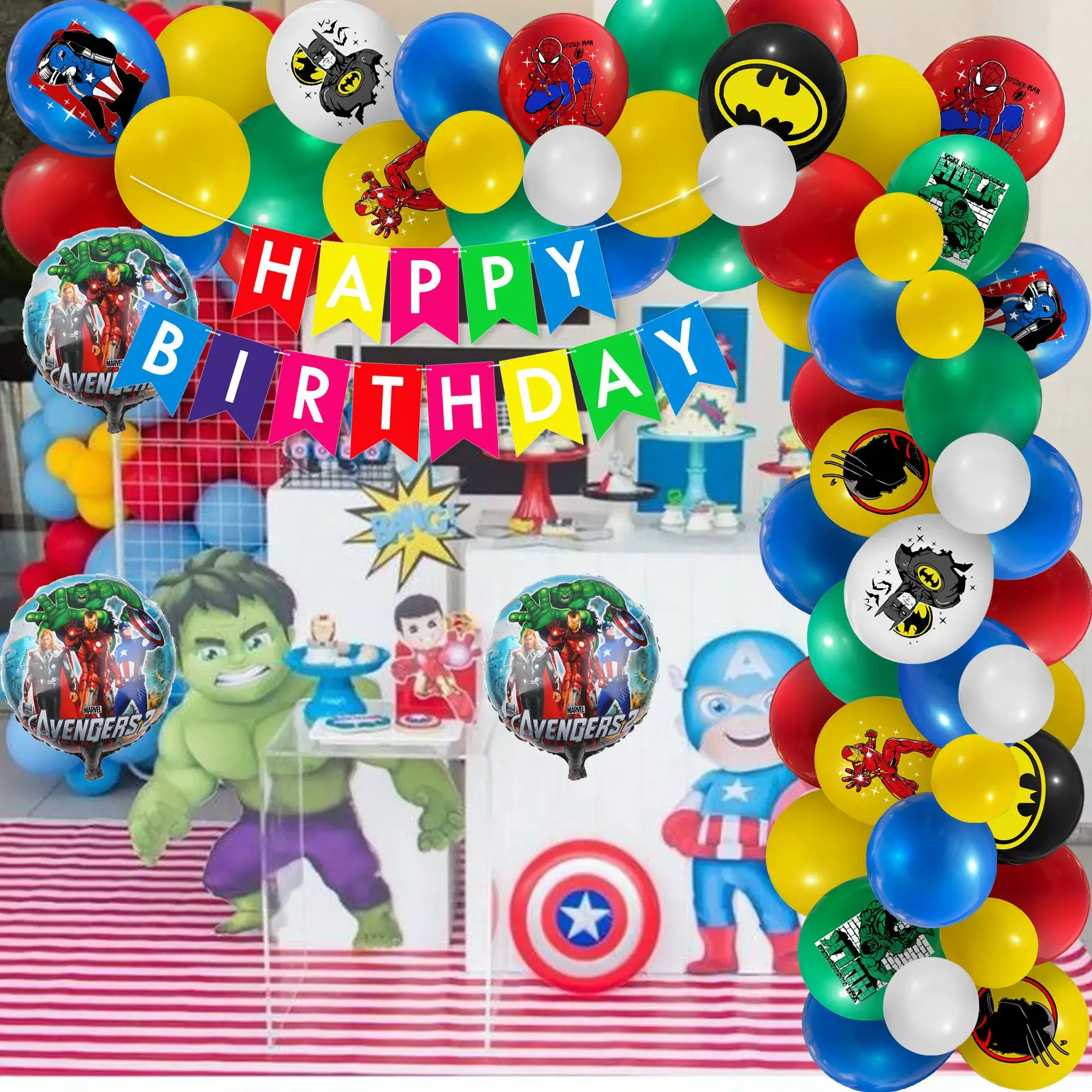 18pc 12inch Superhero Theme Party Balloons The Her