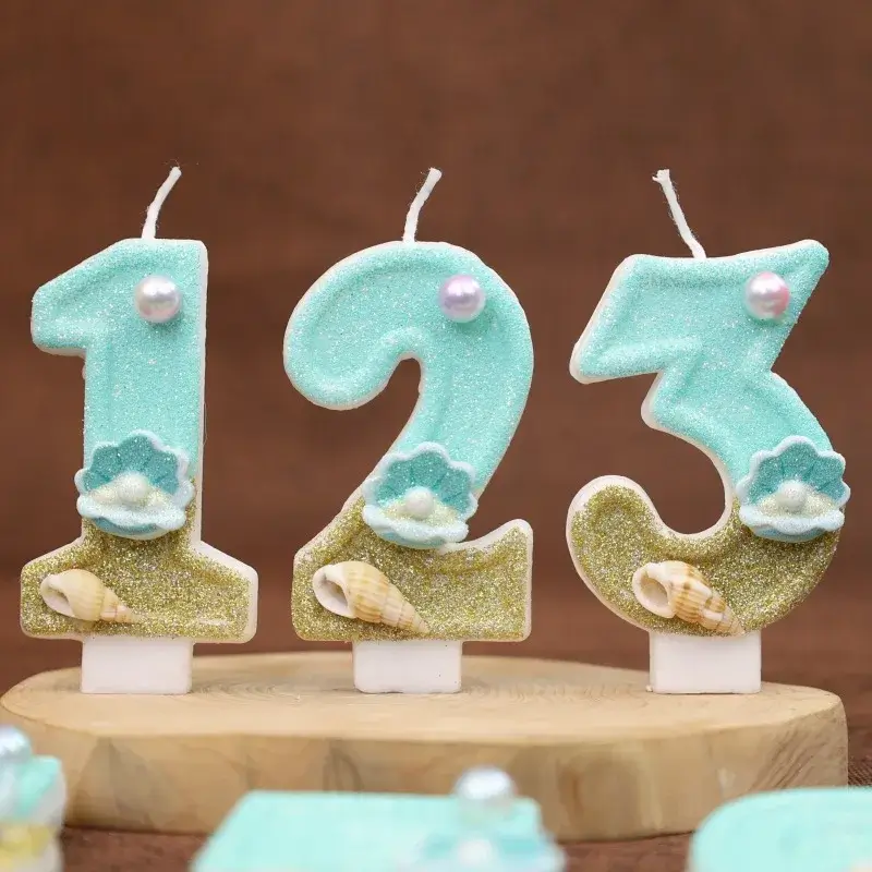 Digital Birthday Candles Beach Ocean Birthday Cake