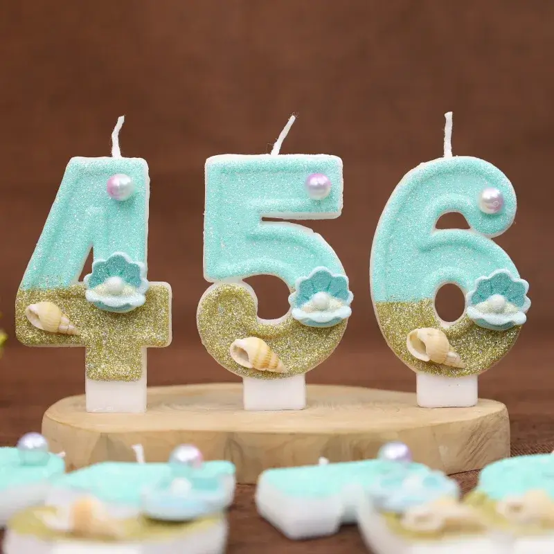 Digital Birthday Candles Beach Ocean Birthday Cake