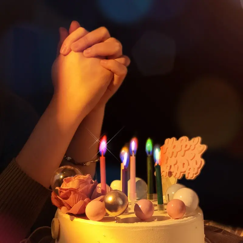 Colorful Flame Candles Instagram Creative Colorful