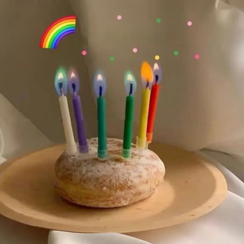 Colorful Flame Candles Instagram Creative Colorful