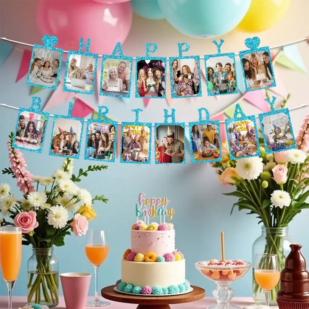 Happy Birthday photo banner, birthday party backgr