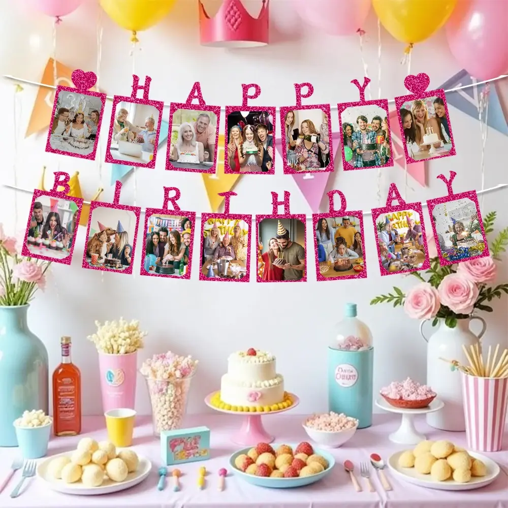 Happy Birthday photo banner, birthday party backgr