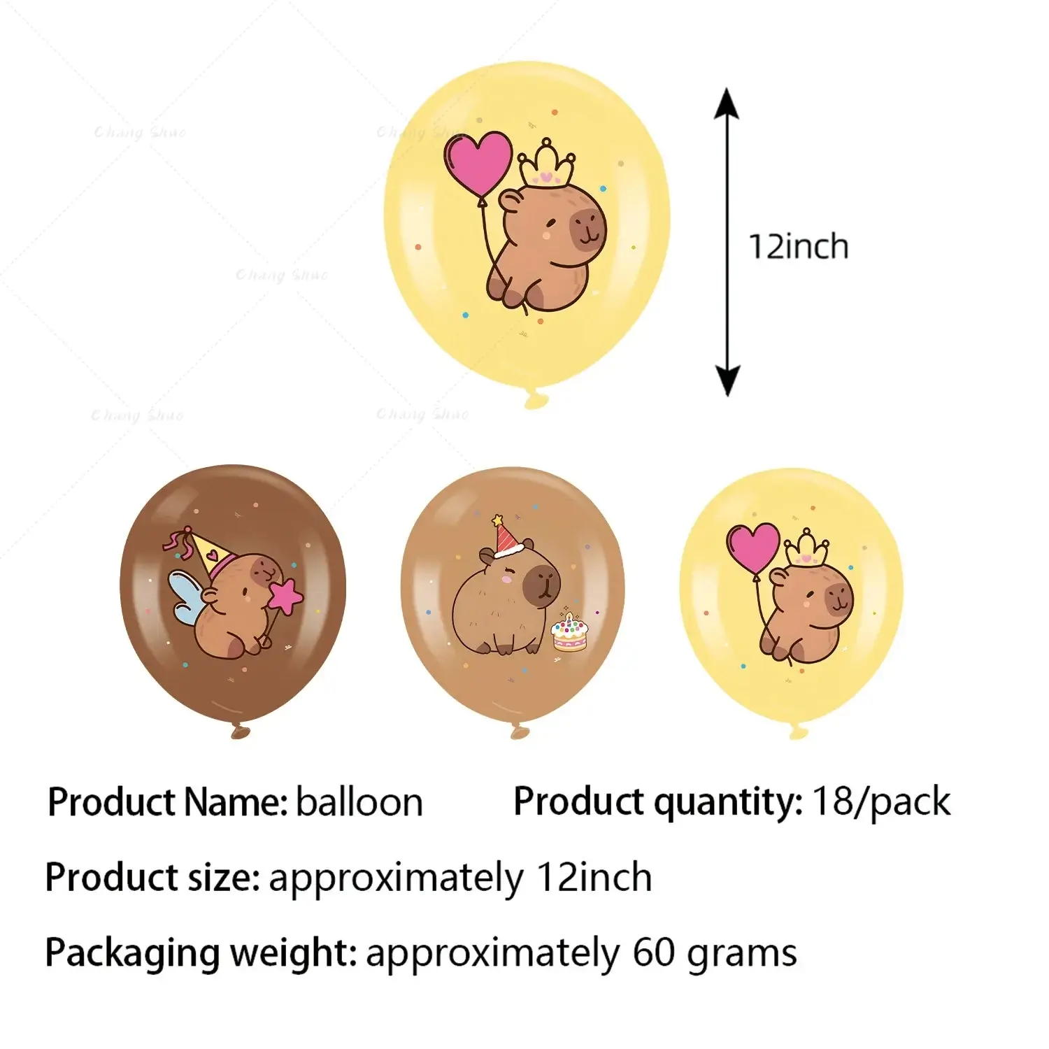 Capybara Latex Balloons 12Inch Cute Capybara Ballo