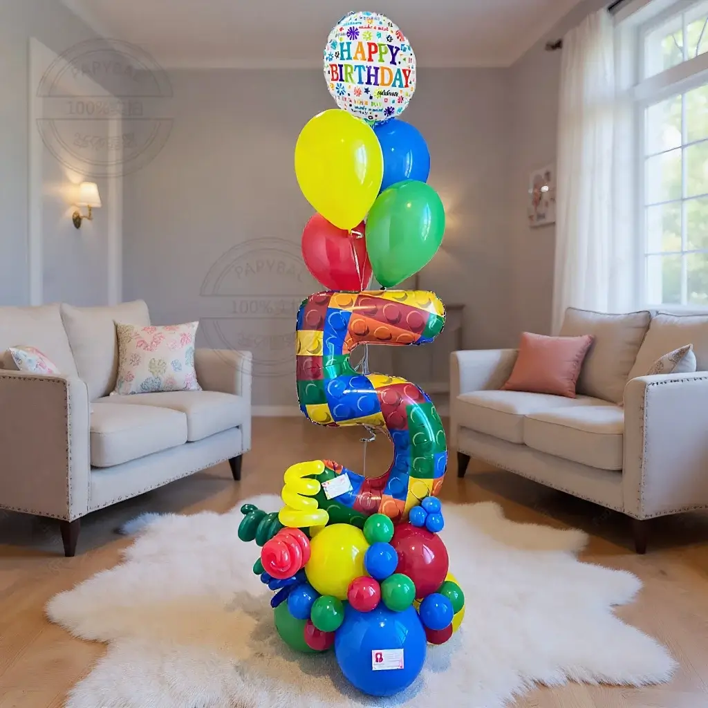 43pcs Building Block Party Balloon Colorful Latex 
