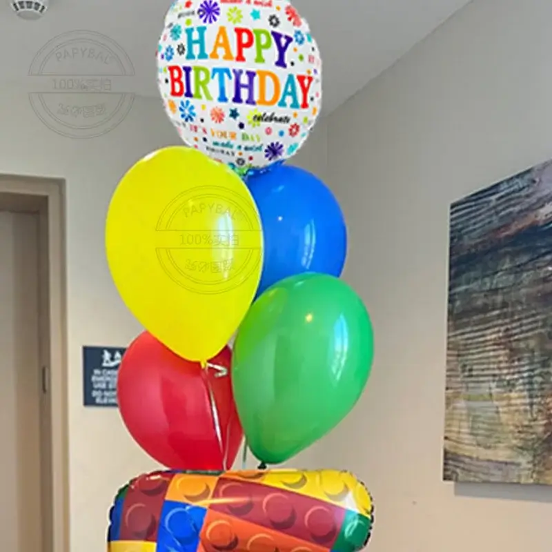 43pcs Building Block Party Balloon Colorful Latex 