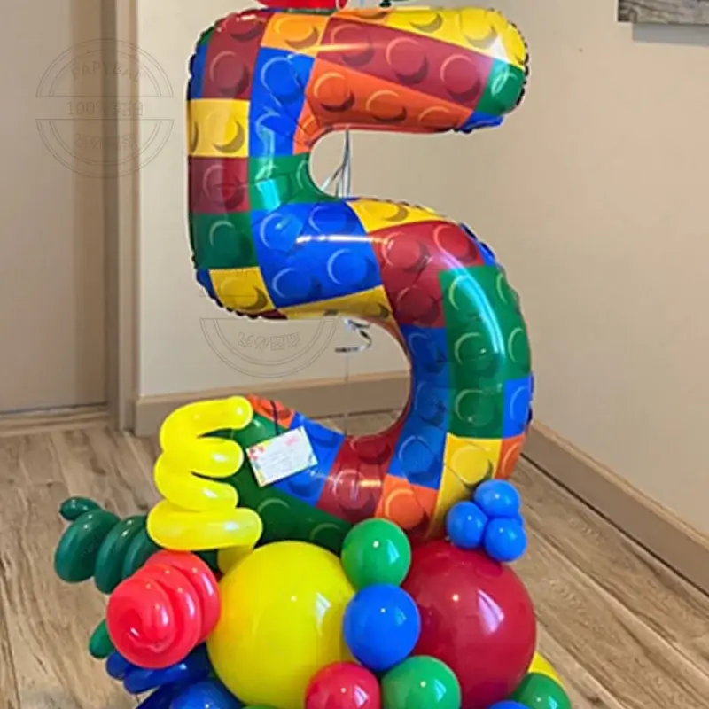 43pcs Building Block Party Balloon Colorful Latex 
