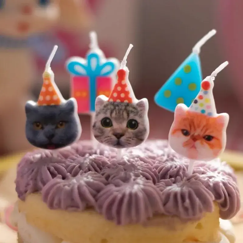 Cat Birthday Candles Pet Birthday Cake Decoration 