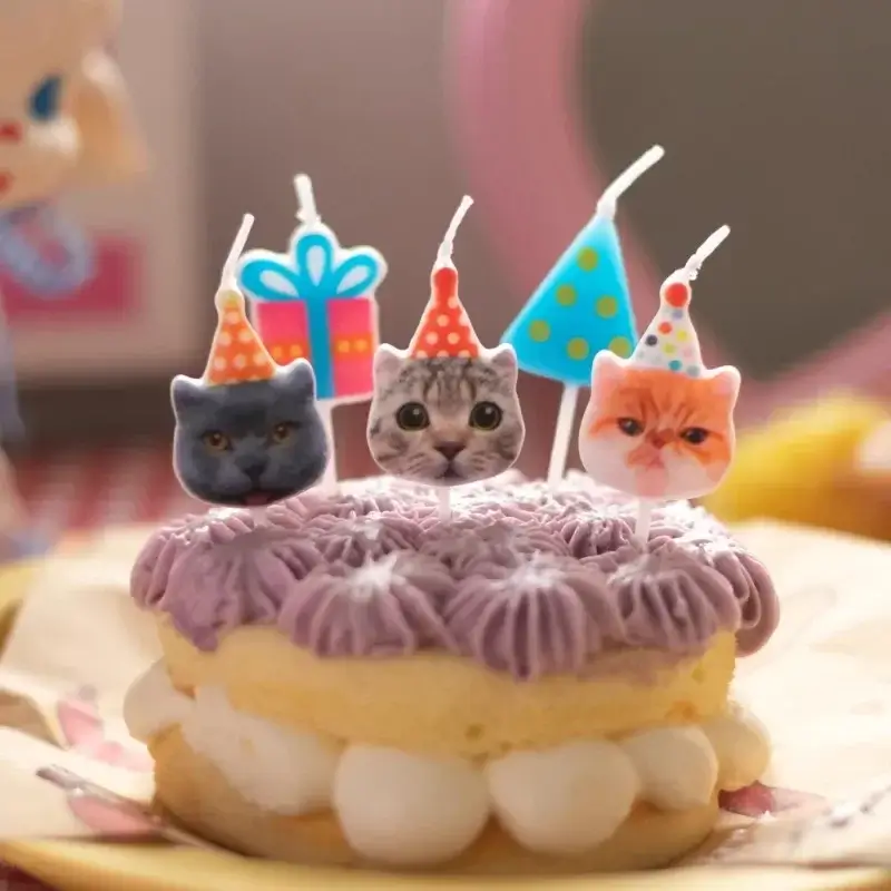 Cat Birthday Candles Pet Birthday Cake Decoration 