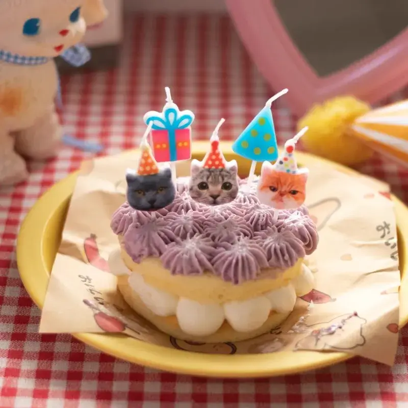 Cat Birthday Candles Pet Birthday Cake Decoration 