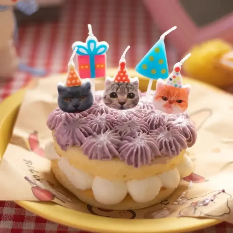 Cat Birthday Candles Pet Birthday Cake Decoration 
