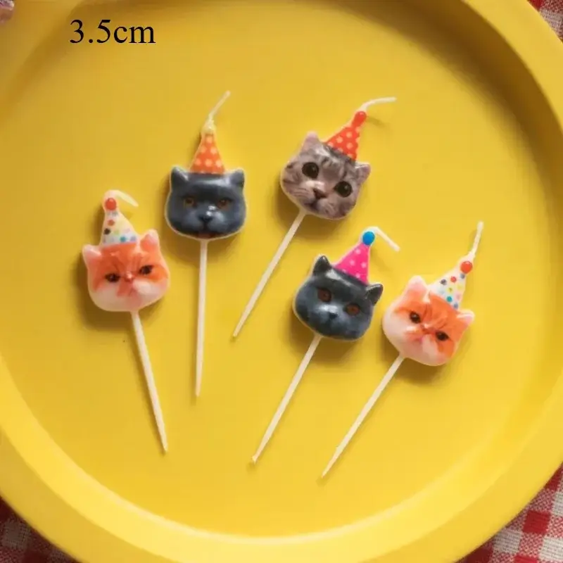 Cat Birthday Candles Pet Birthday Cake Decoration 