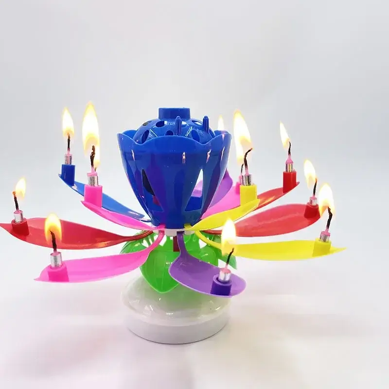 New Music Candles Rotating with Happy Birthday Son