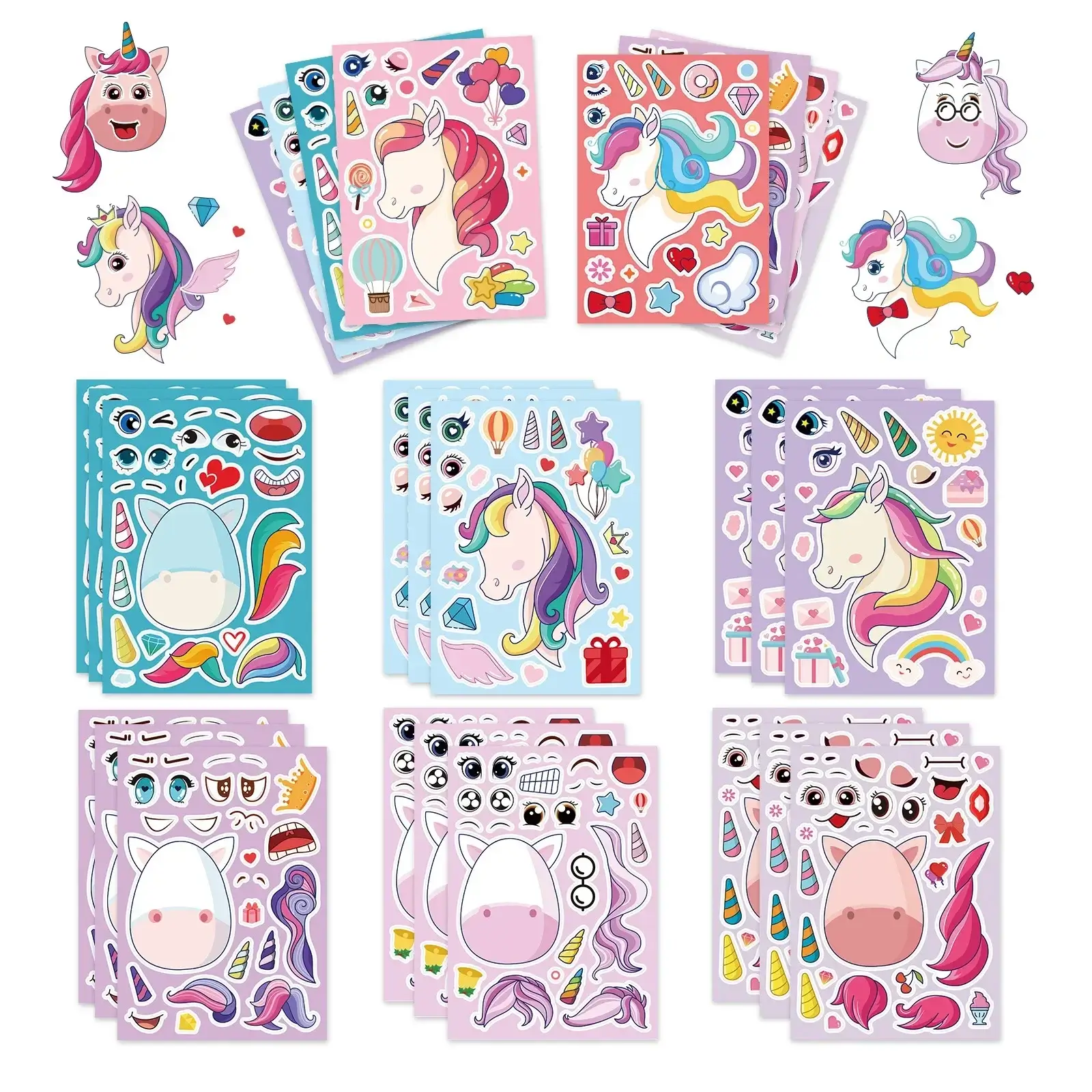 8pcs Face Stickers, other 