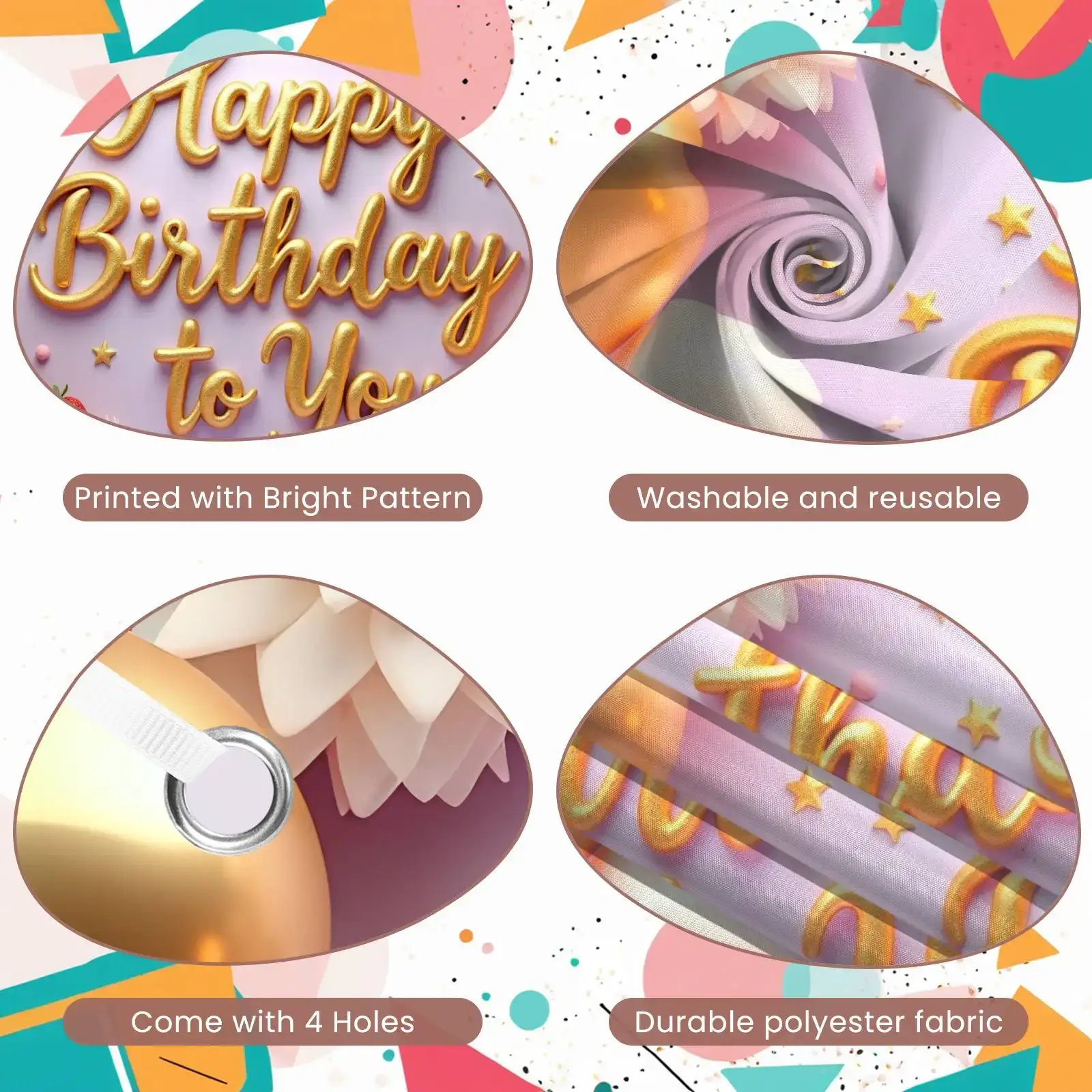 Happy Birthday Banner - Luxurious Pink Colorful Ba