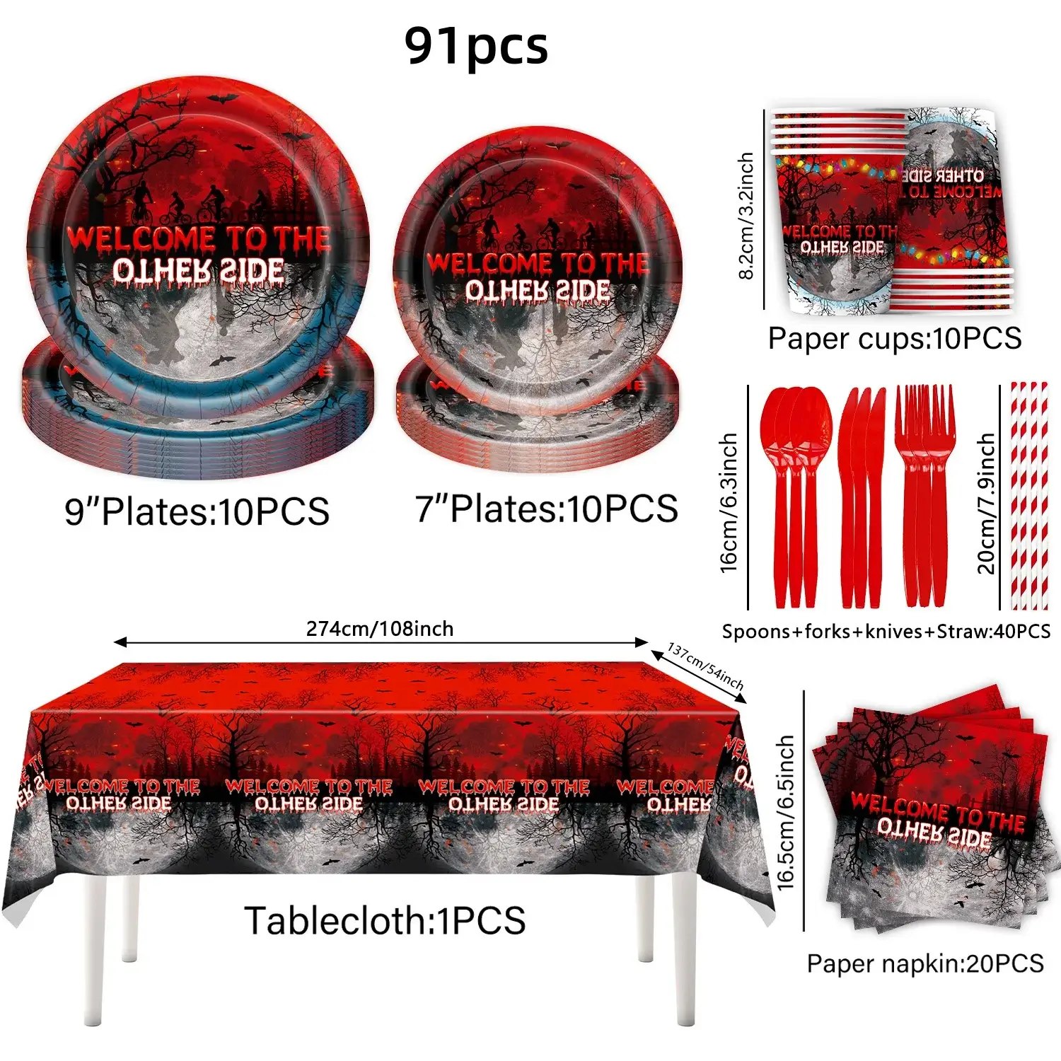 91pcs, as shown