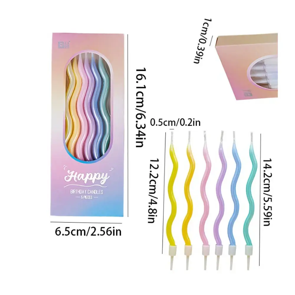 Six Birthday Candles In Various Colors, Including 
