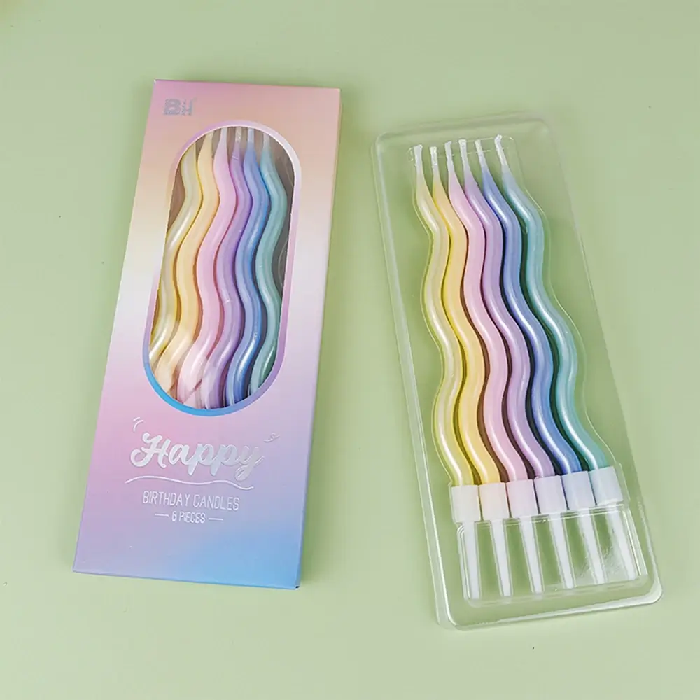 Six Birthday Candles In Various Colors, Including 