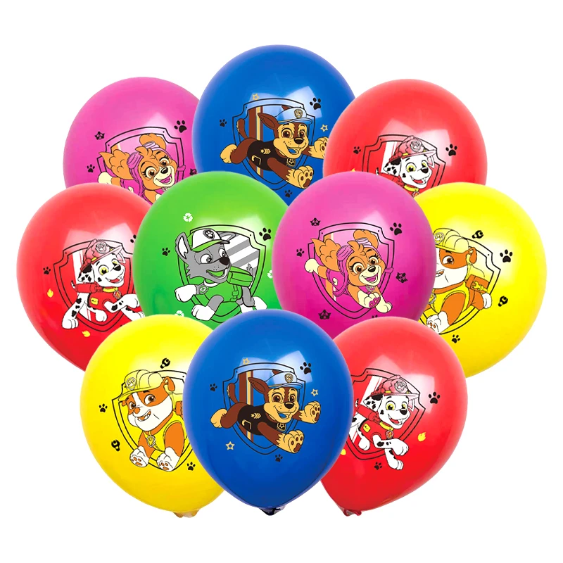 10pcs Cartoon Rescue Pups Balloon Dog Themed Birth