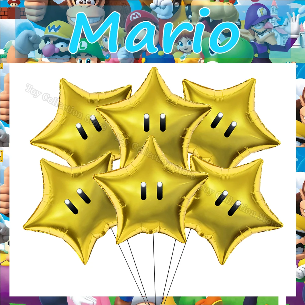 Marioed Luigi Super Bros 6Pcs Aluminium Film Ballo