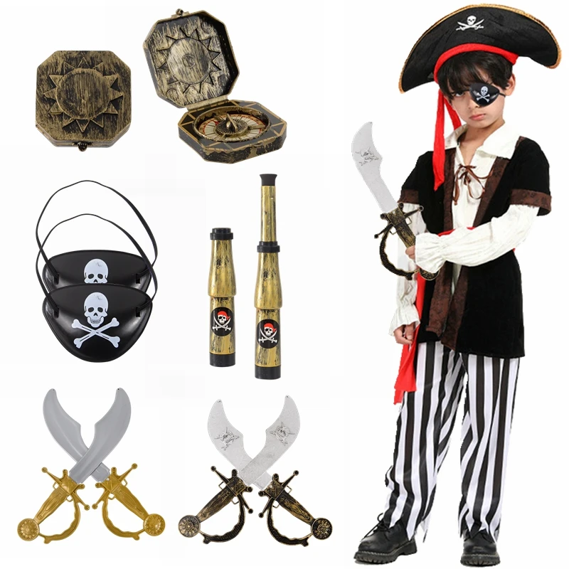 Pirate Captain Cosplay Costume Props Eye Patch Wea