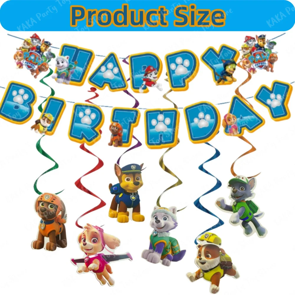 66Pcs Rescue Pups Birthday Decoration Set Latex Ba