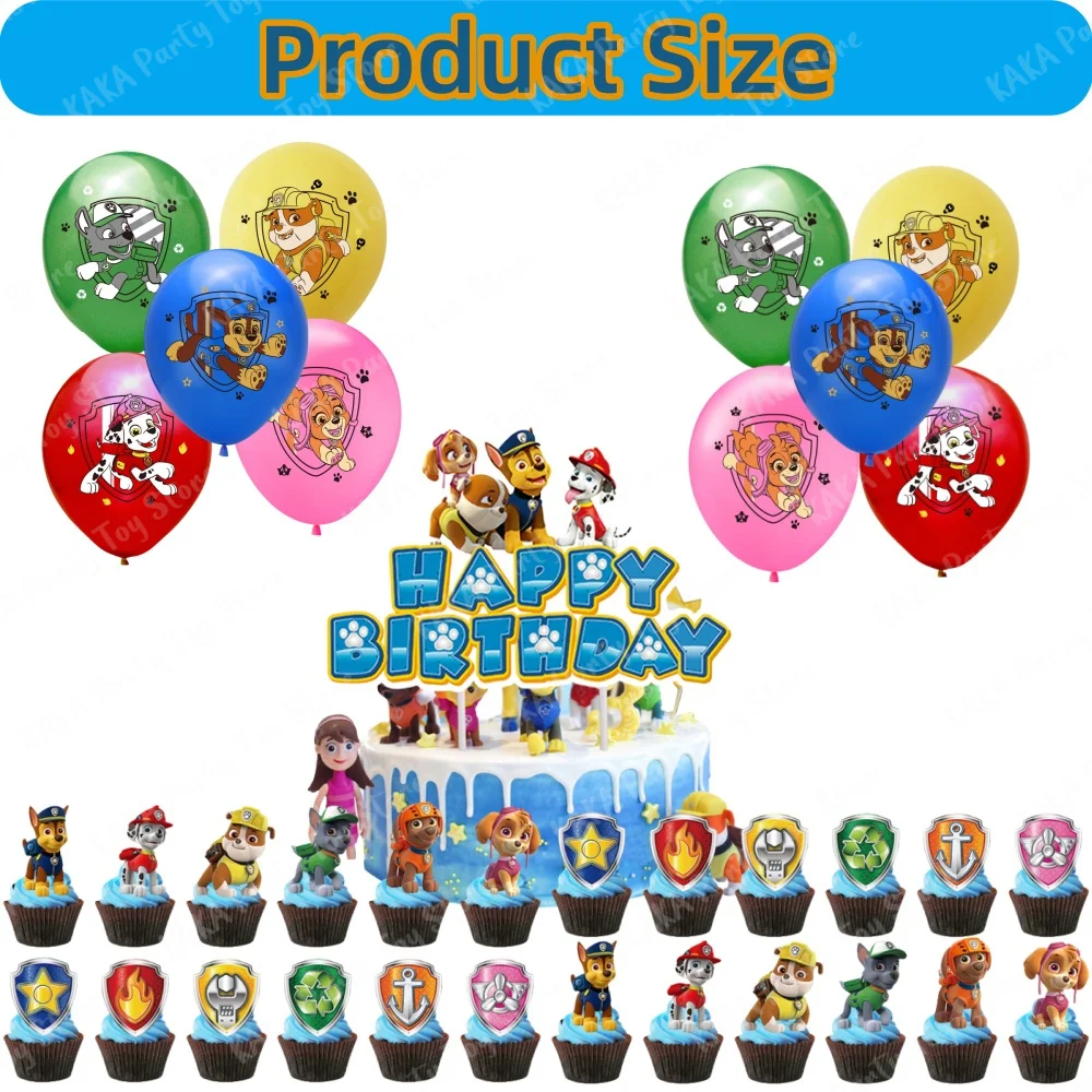66Pcs Rescue Pups Birthday Decoration Set Latex Ba