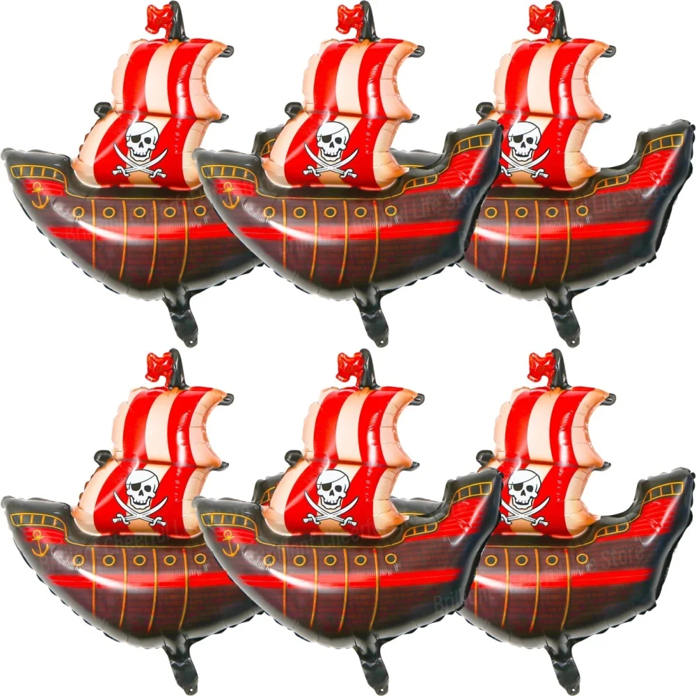 Pirate Party Balloons Set - 2/4/6Pcs Pirate Ship F