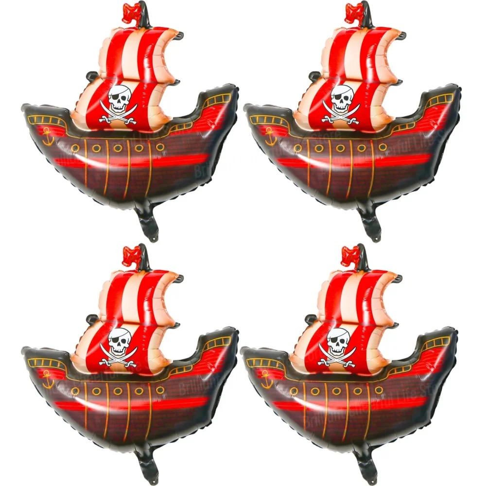 Pirate Party Balloons Set - 2/4/6Pcs Pirate Ship F
