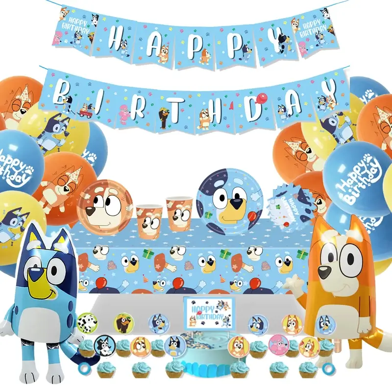 Blue Puppy Family Dog Birthday Party Supplies