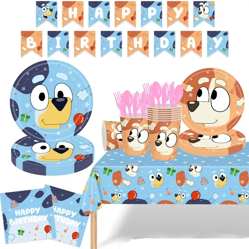 Blue Puppy Family Dog Birthday Party Supplies
